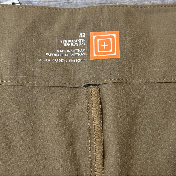 5.11 Tactical Shorts Mens 42 Brown Recon Vandal Flat Front 4 Way Stretch Outdoor - Picture 4 of 9
